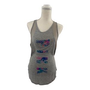 Pink Victorias Secret mesh shoulder grey tank top large